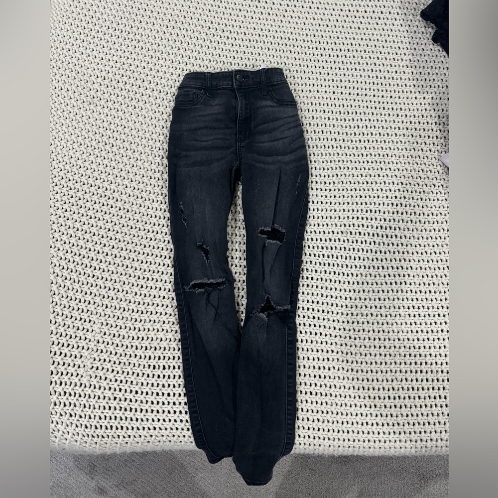 Black Ripped Hollister Jeans